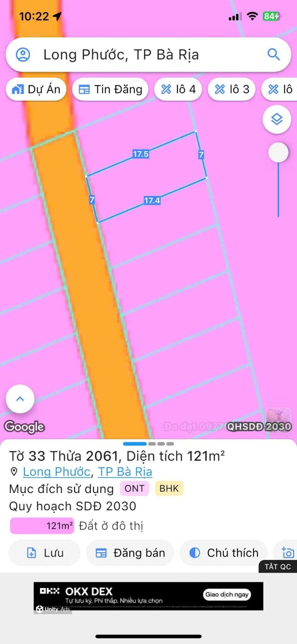 Thông tin quy hoạch sử dụng đất đến năm 2030 của thửa đất