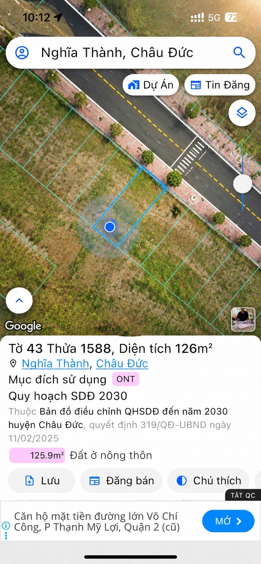 Vị trí quy hoạch lô đất