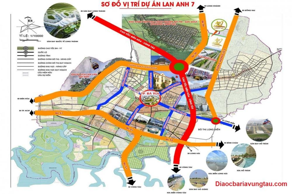 Sơ đồ vị trí dự án Lan Anh 7 tại TP. Bà Rịa