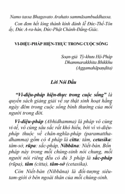 Vi Diệu Pháp Hiện Thực Trong Cuộc Sống - Tỳ Khưu Hộ Pháp (Tái Bản 2019) - Hình ảnh 2