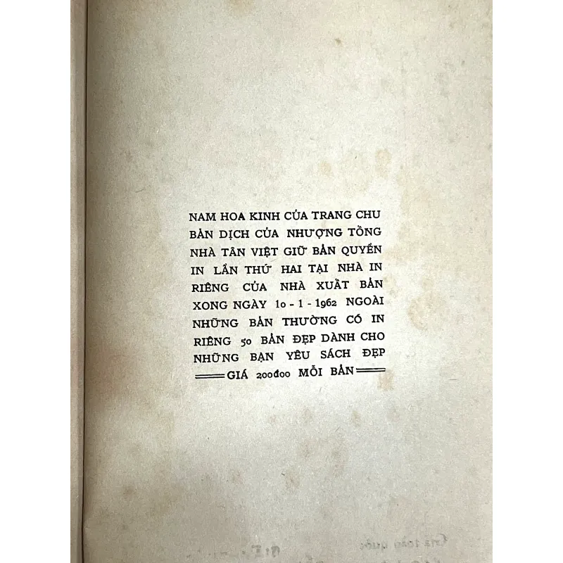 Nam Hoa Kinh Trang Tử (NXB Tân Việt 1962) - Nhượng Tống - Ảnh 3